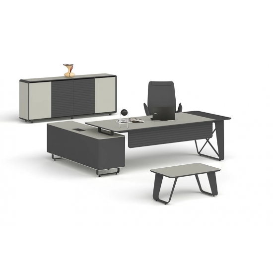 Alpix Uzun Etajerli Yönetici Takımı 210+20 cm Masalı